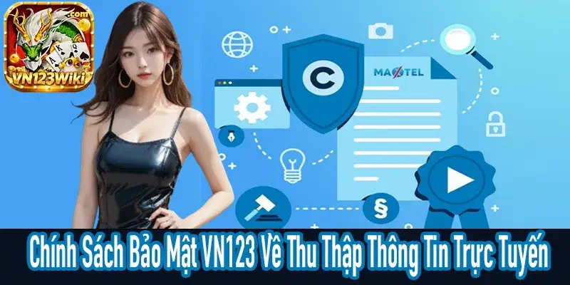 Minh họa cách Chính Sách Bảo Mật VN123 thu thập dữ liệu truy cập website