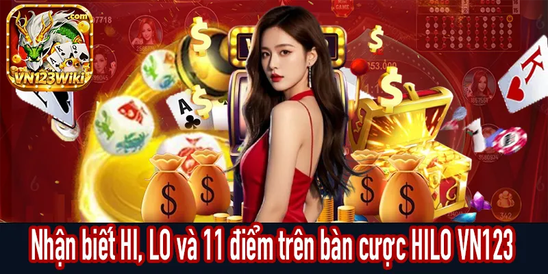 Các khu vực HI, LO và 11 điểm trên bàn cược HILO